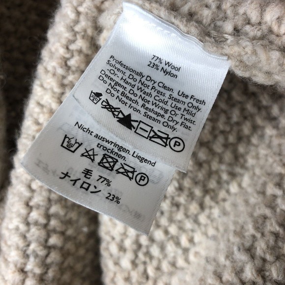 Eddie Bauer Women's Medium Beige Chunky Knit Sleeveless Cardigan Sweater - Picture 4 of 4